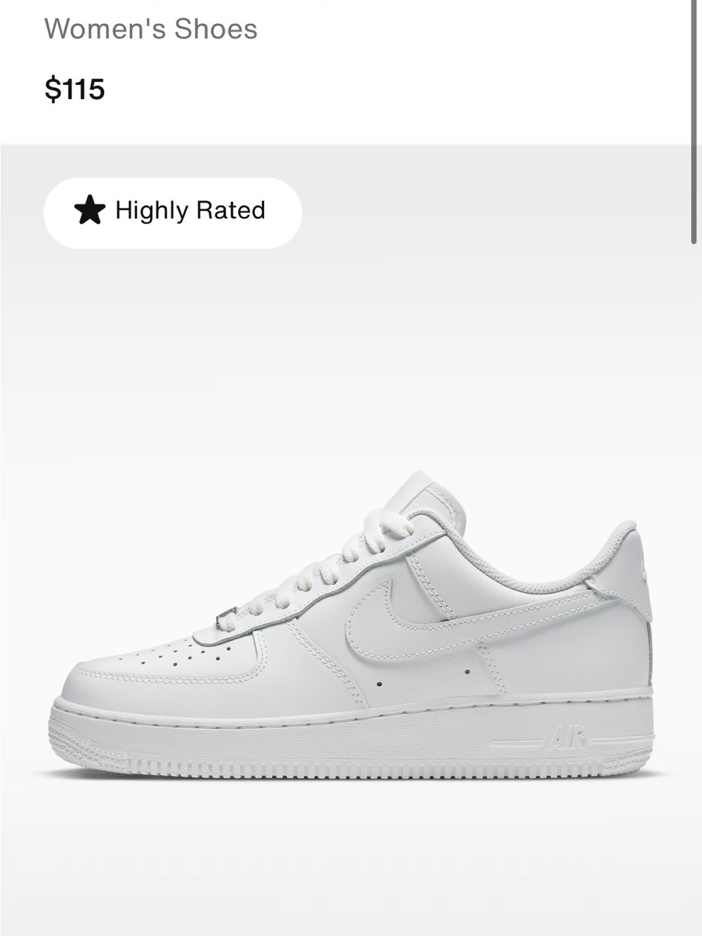 Nike Air Force 1 — All-White Women’s Sneakers